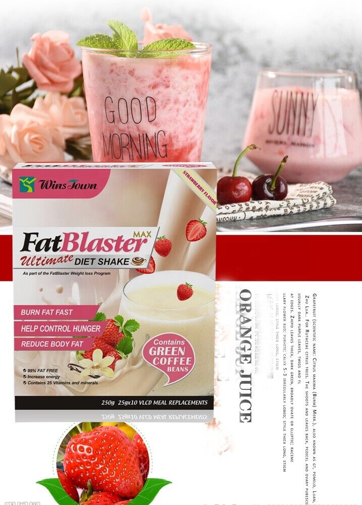 Fat Burner Meal Milk  Fat Blaster Strawberry Diet Shake Green Coffee