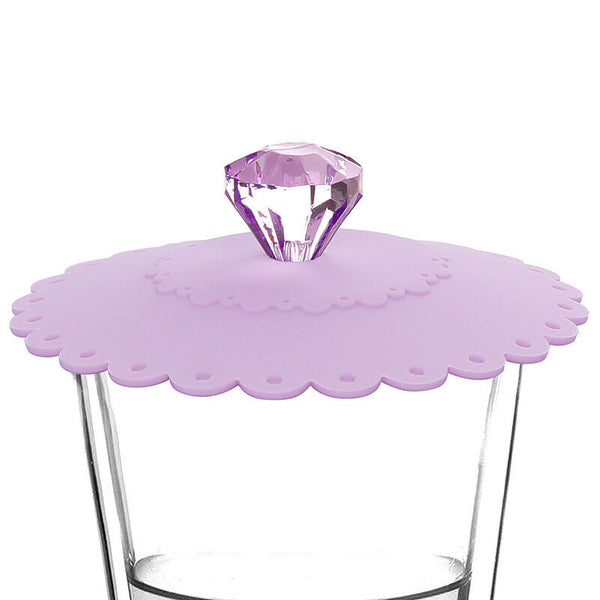 Cup Lid Bowl Cover Dustproof Leakproof Reusable Lid Diamond Insulation Cover