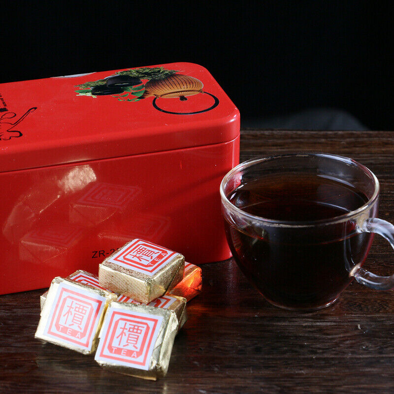HelloYoung TeaPu'er Tea In Iron Box Health Black Tea 250g Top-Grade Pu-Erh Small Square Brick