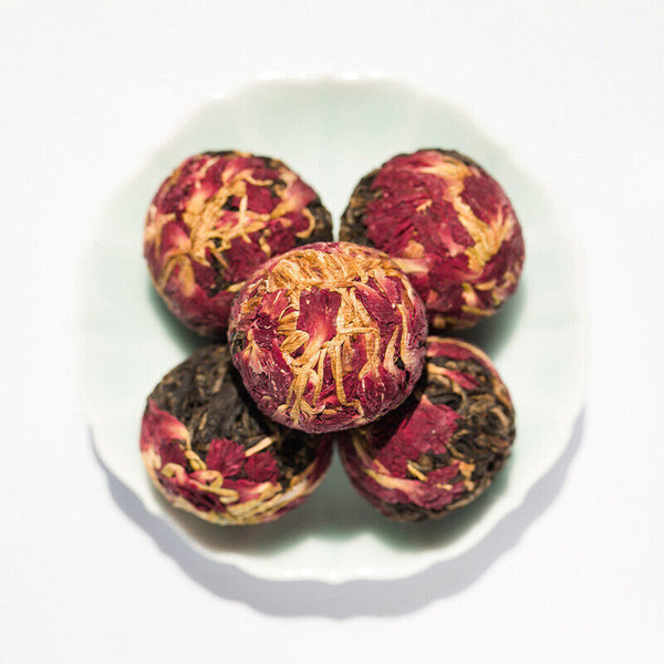 10Pcs Wholesale Mix Dried Flower Black Tea Ball Herbal Blooming Tea