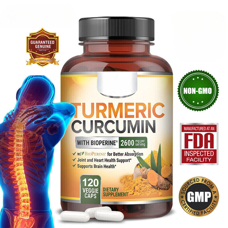 Turmeric Curcumin Highest Potency 95% 2600mg with BioPerine Black Pepper Extract Main image