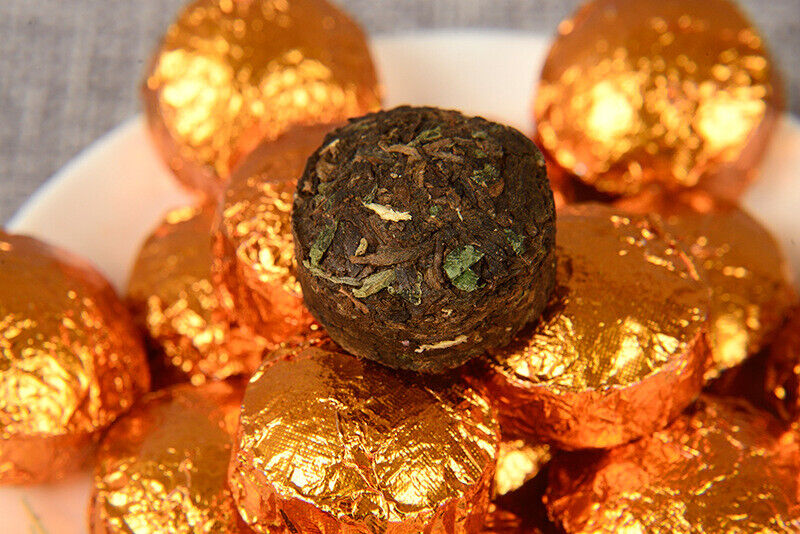 HelloYoung 15pcs/box Yunnan Nuoxiang Pu'er Ripe Tea Iron Box Nuoxiang Mini Tuo Tea