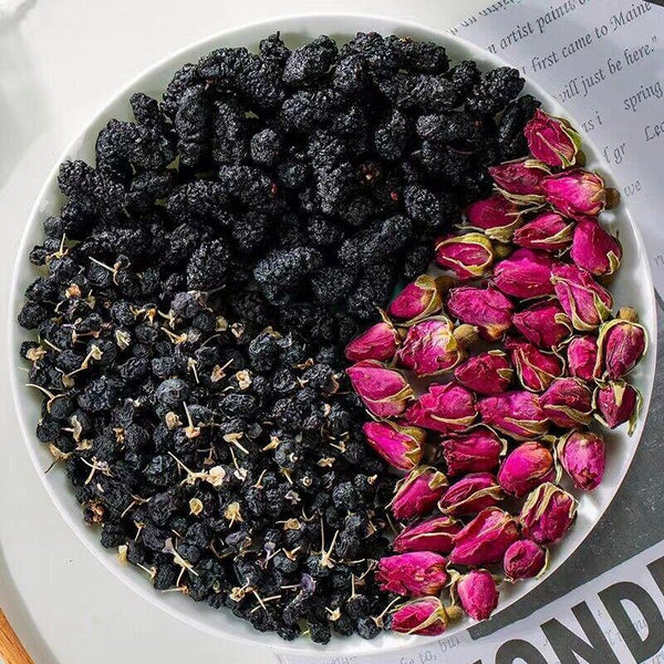 125g Black Wolfberry Mulberry Rose Tea Combination Woman Tea