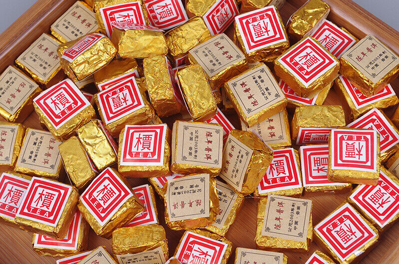 HelloYoung 500g Chenxiang Pu'er Small Golden Brick Mini Ripe Tuocha Catalpa Square Brick