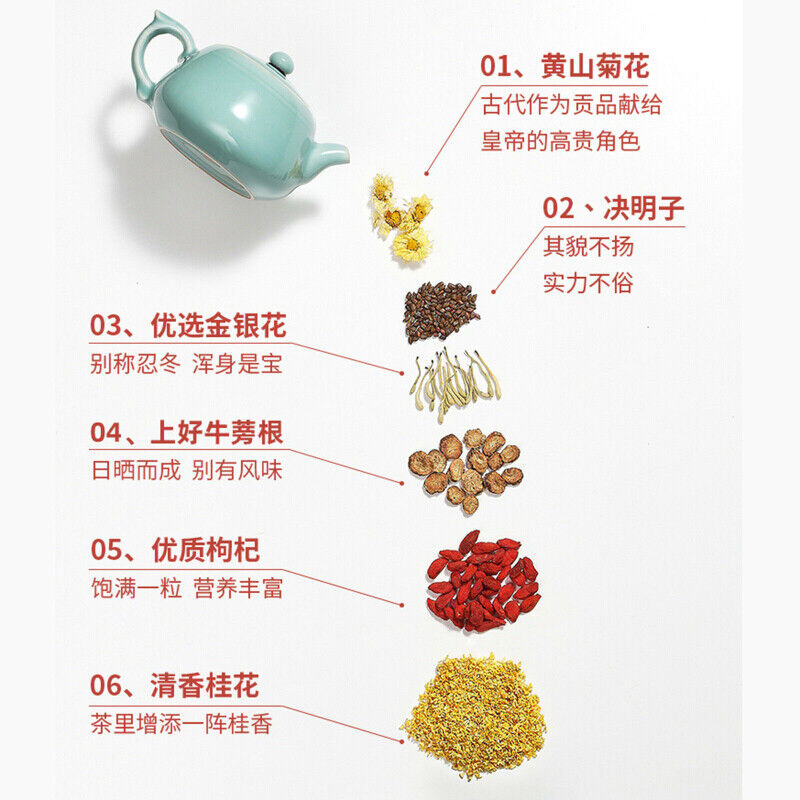 HelloYoung 10g*20 Chinese Flower Tea Juhua Gouqi Wolfberry Herbal Scented Tea Health Care