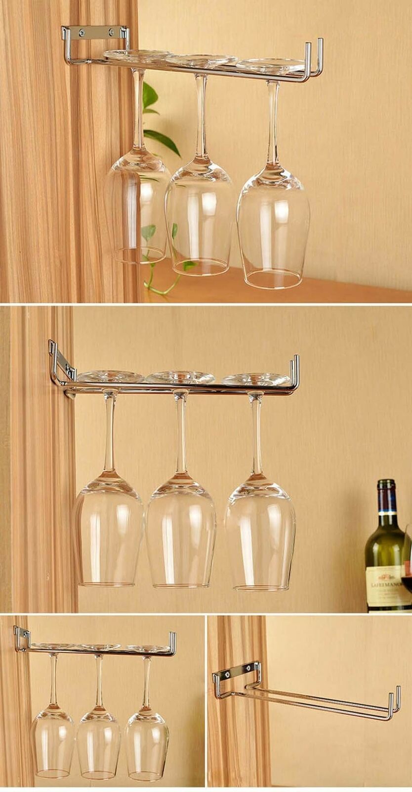 Wine Cup Rack Hanging Metal Wine Stemware Glass Bottle Goblet Inverted Holder