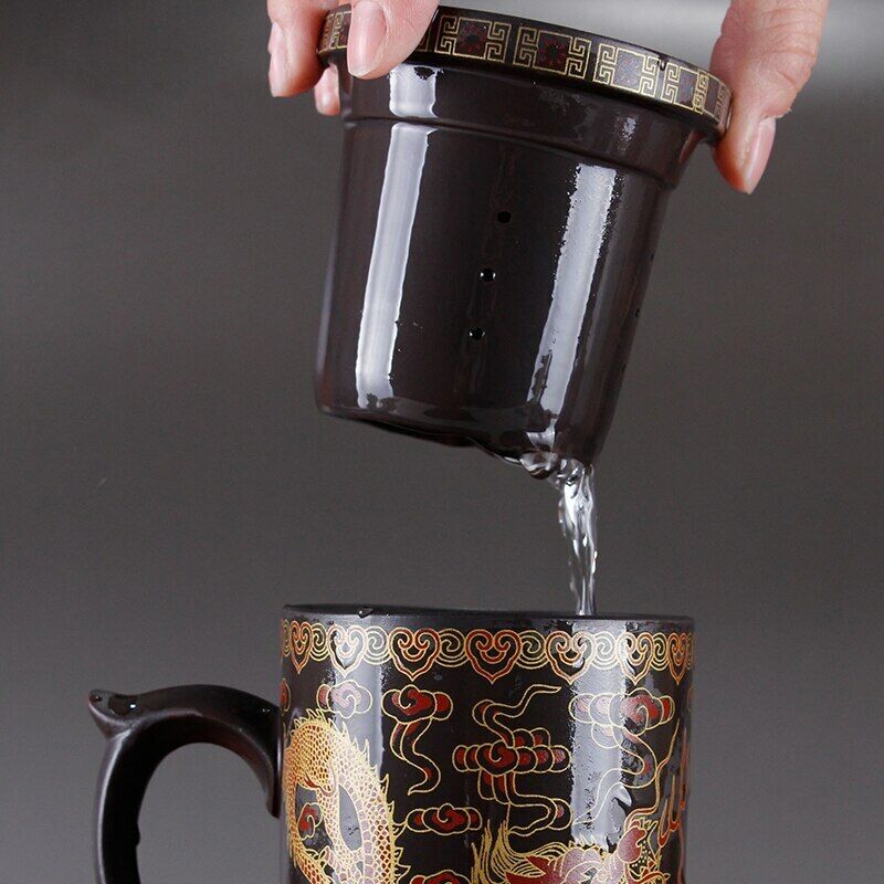 Teacup Pu'er Filter Tea Cup Ceramic Cups Office Cups Travel Kung Fu for Teas