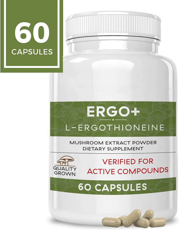 ERGO+ L-Ergothioneine Oyster Mushroom Capsule Supplement 60 Capsules