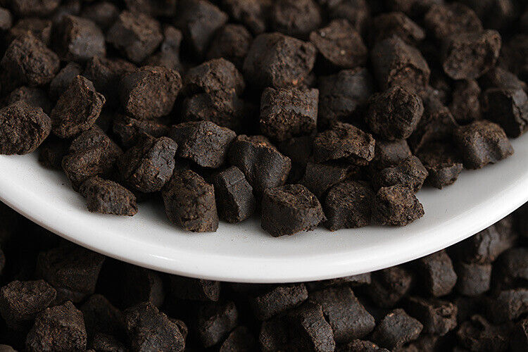 HelloYoung 500g Yunnan Pu'er Ripe Tea 09 Menghai Nuoxiang Tea Fossil New C1 Crushed Silver