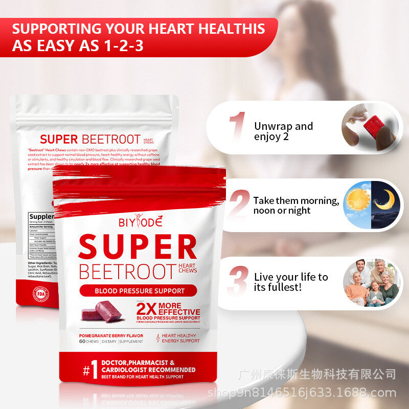humanN SuperBeets Heart Chews - Nitric Oxide Production and Blood Pressure Su...