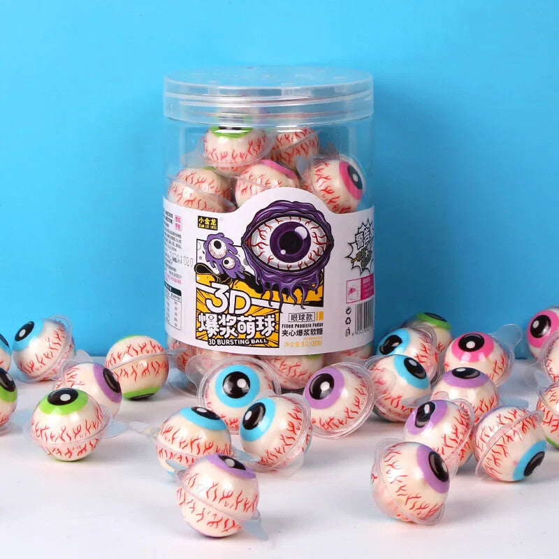 Fruit Flavored 3D Gummy Ball Candy Spherical Gum Eyeball Gummy Candy 30pcs