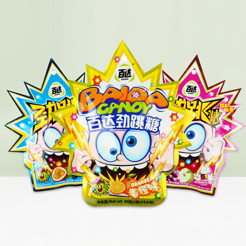 Baidajin Popping Candy Mixed Flavor Creative Candy Snacks百达劲跳糖劲跳棒糖混合味