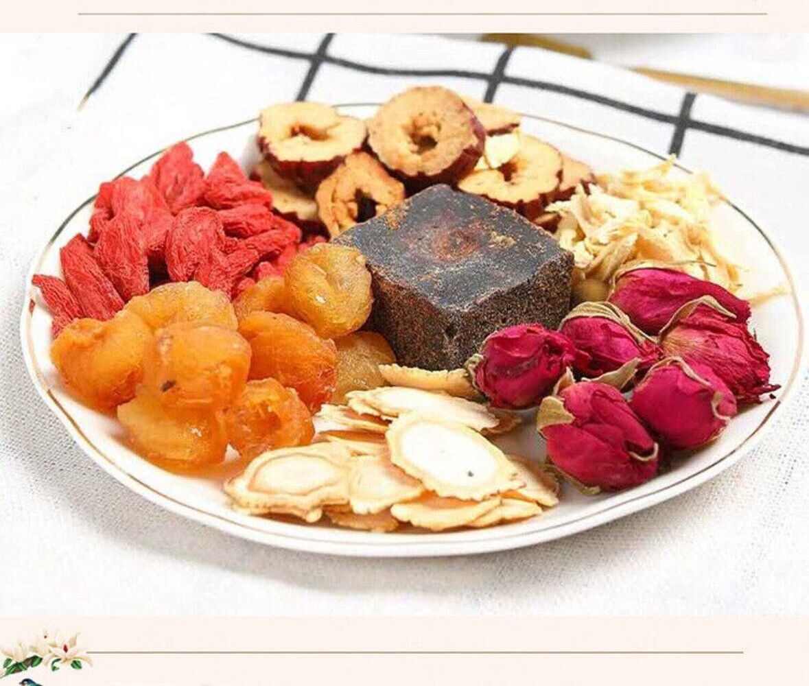 150g Herbal Tea with Ginseng Rose Ginger Longan Red Dates Brown Sugar
