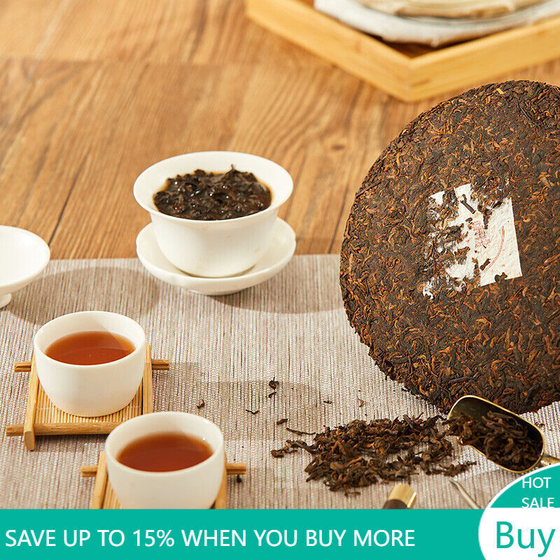 357g 8562 TAETEA Ripe Pu-erh Pressed Tea 1701 MengHai Dayi Ripe Puer Tea Cake Main image