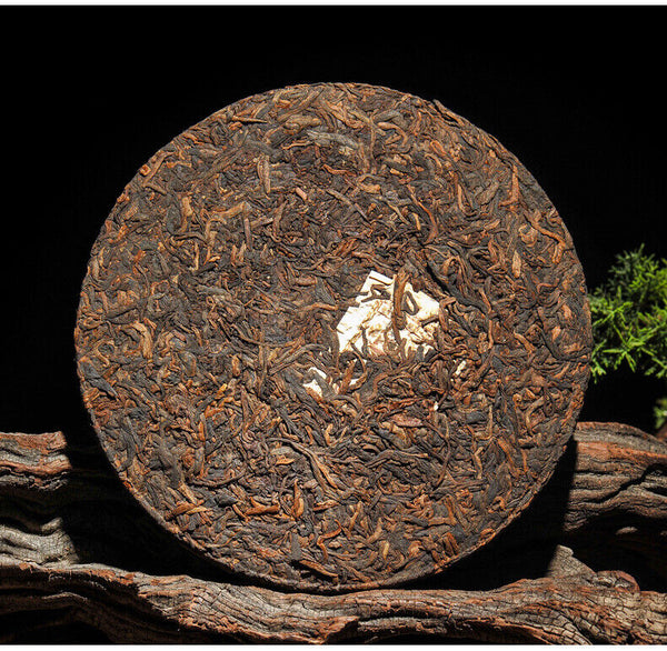 HelloYoung 357g Brown Mountain Ancient Tree Ripe Tea Cake Yunnan Pu'er Ripe Tea