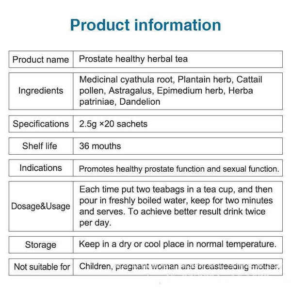 2.5g*20bags/box Promotes Male Function Sexual Wellness  Prostate Health Tea