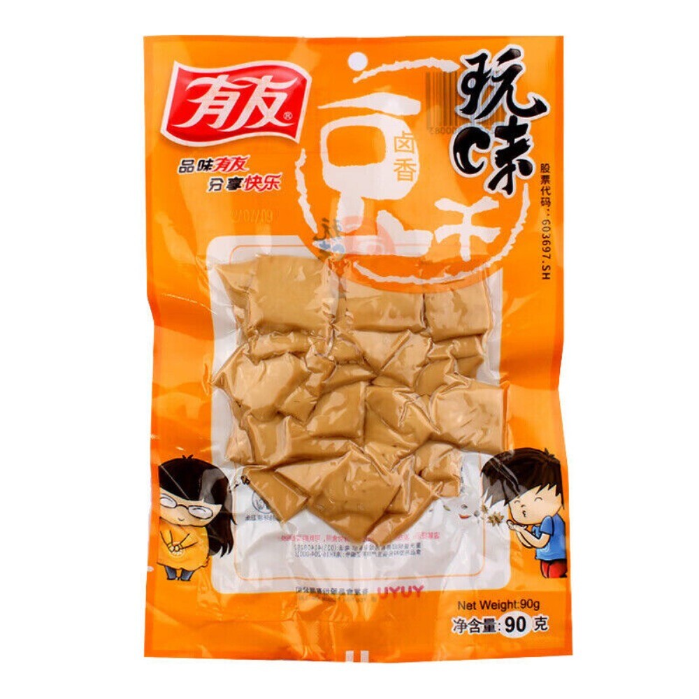 Youyou Flavored Tofu Jerky 90g Marinated Plant Protein Snack Convenient
