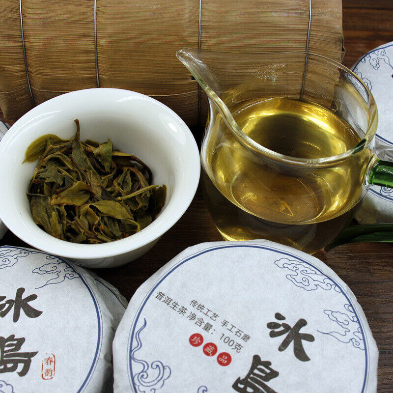 HelloYoung 100g Icelandic Spring Rhythm Pu-erh Tea Raw Cakes 10 cakes mention bamboo shoot