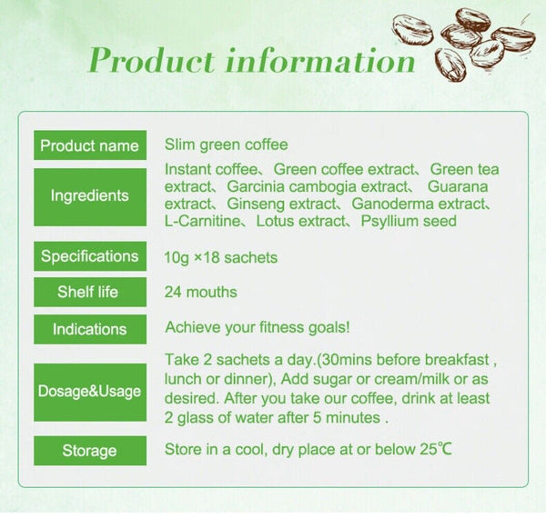 Natural Instant Weight Loss Ganoderma Coffee 10g*18 Pack Slimming Drink