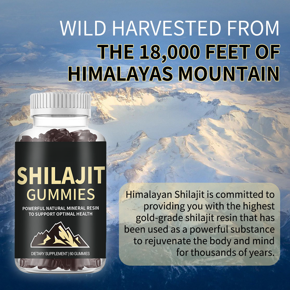 Pure 100% Himalayan Shilajit Gummies Immune Support w/ AshwagandhaChaga Mushroom