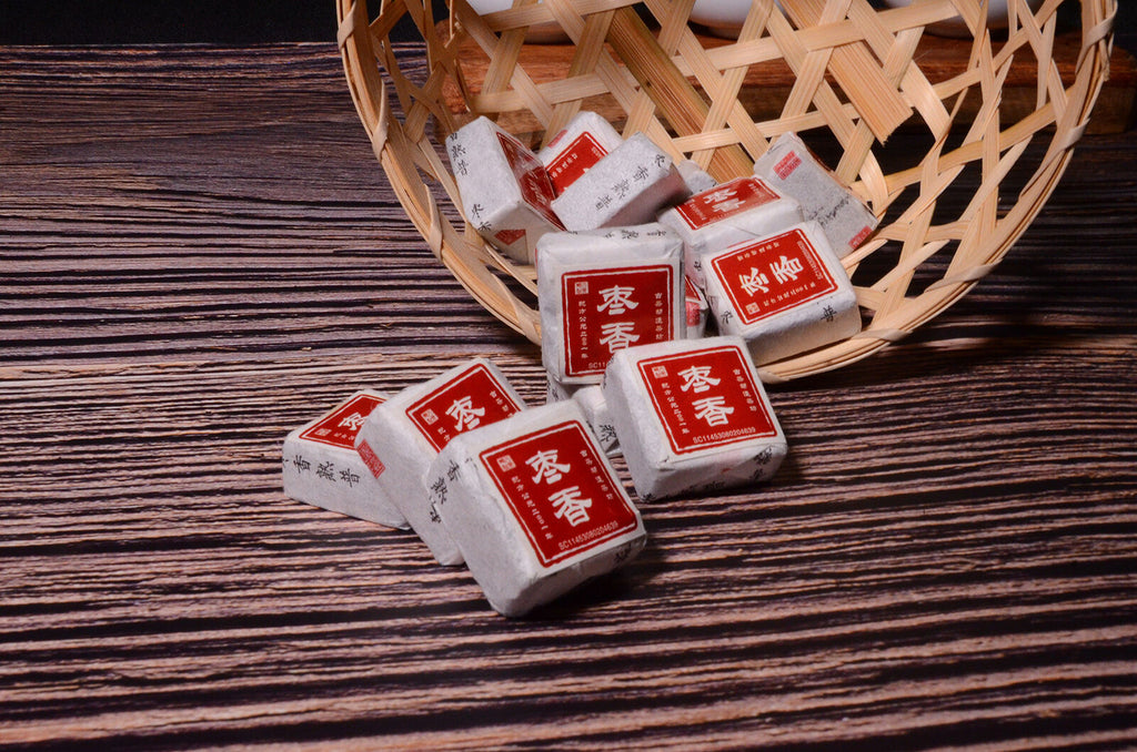 HelloYoung 500g Yunnan Jindian Jujube Small Square Brick Aged Pu-erh Ripe Tea Small Tuo Tea