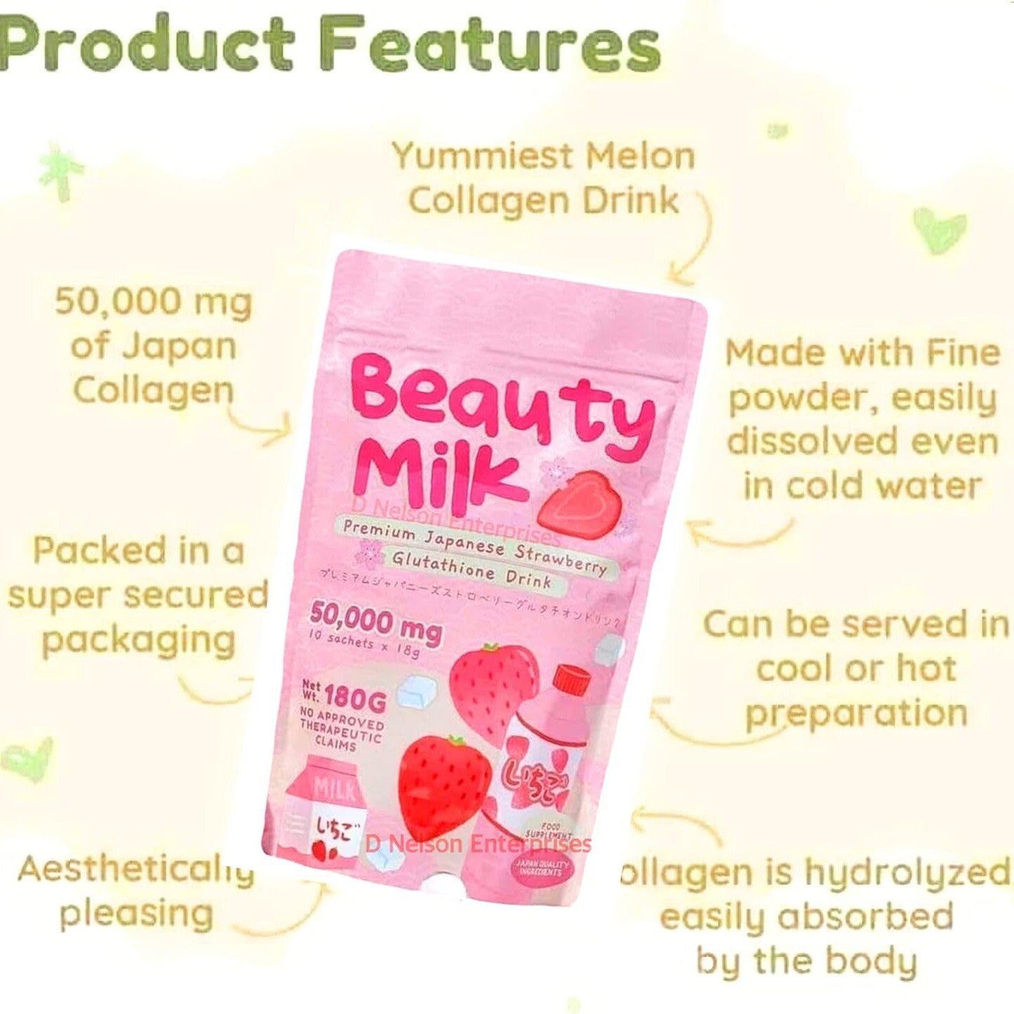 Beauty Milk PowderBeauty Milk Powder Instant Glutathione Collagen Drink Main image