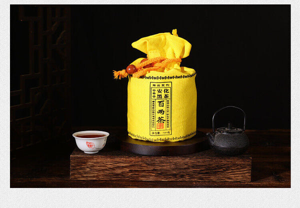 HelloYoung 500g Anhua Black Tea Hundred Two Tea Dun Flower Roll Tea Aged Black Tea