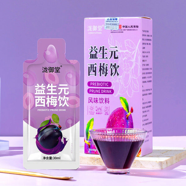 150ml prebiotics for Digestive Support, plum juice fruit and vegetable beverage