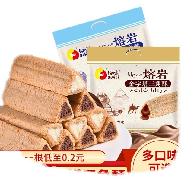 Perfect for Office,Lava Triangle Crisp Milk Filling Chocolate Wafer Snack