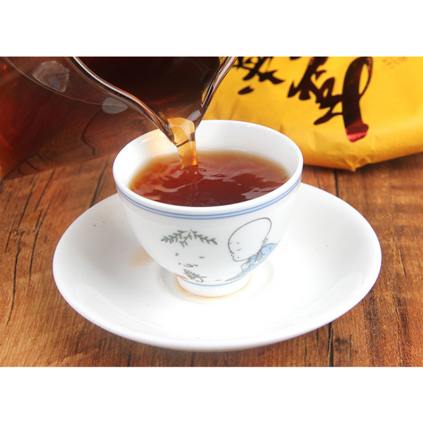 Golden Hao Ripe Tea Cake Natural Seven Seed Cake Tea 357g/12.59oz Pu'er Ripe Tea