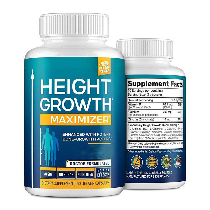 HEIGHT GROWTH MAXIMIZER Kapseln - VERSTÄRKT MIT POTENTEN KNOCHENWACHSTUMS 120Ct