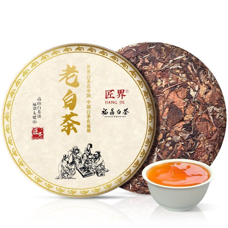 Fuding White Tea Shou Mei Chen Xiang Old White Tea Classic Tea Cake 350g Main image