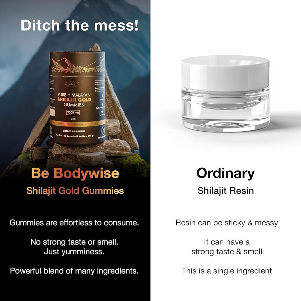 100% Pure Himalayan Shilajit Gummies | With Ashwagandha, Gokshura & other