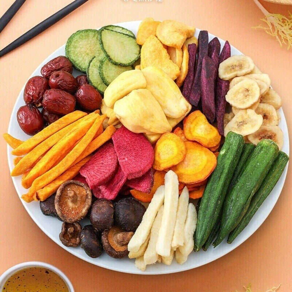 Dehydrated Fruit & Vegetable Chips 500g Healthy Mixed Snack with Okra Crunchy Secondary image