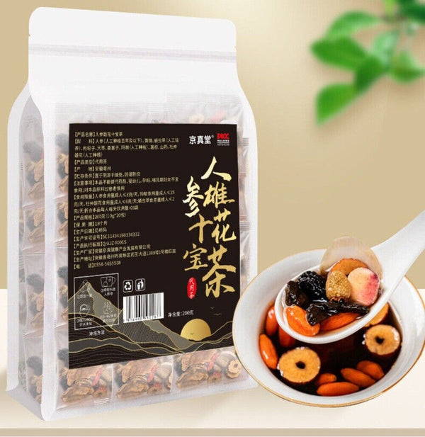 Ginseng Eucommia  Tea with Epimedium Goji Natural Mens Vitality Wellness Blend