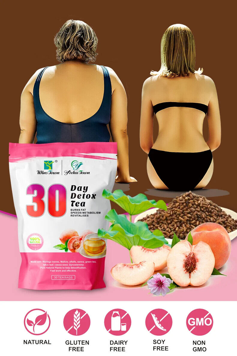 30 Day Detox Slimming Tea Peach Fruit Tea Bags Flat Tummy Tea Shaped Skinny