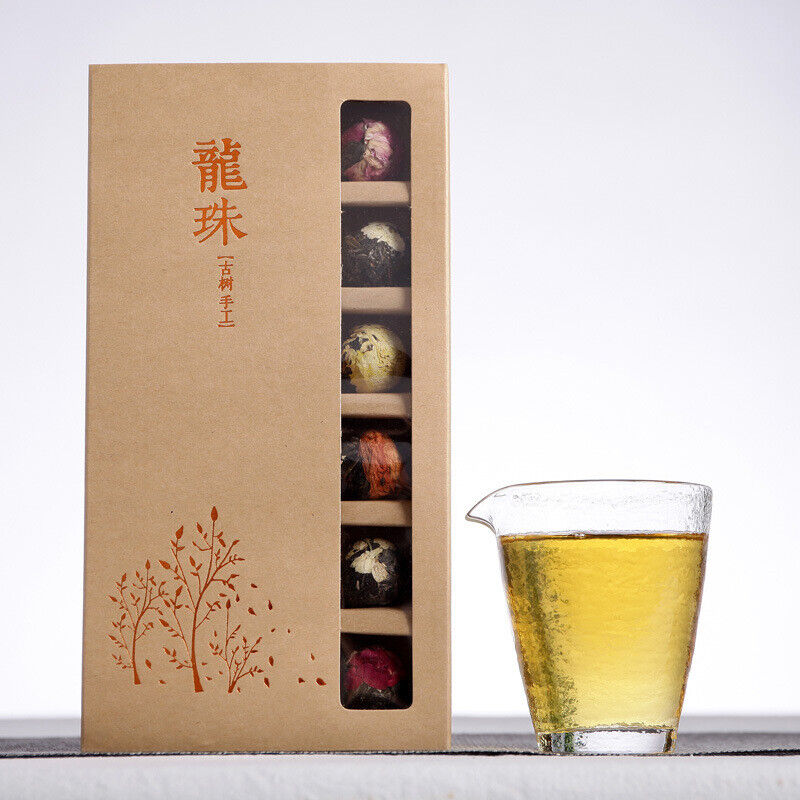HelloYoung Yunnan Pu'er tea rose jasmine tea dragon pearl peony flower ball 6 flavors 18pcs Secondary image
