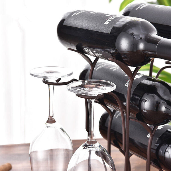Iron Wine Bottle Holder Nordic Style Wine Rack Retro Shelf Bar Accessories Gift