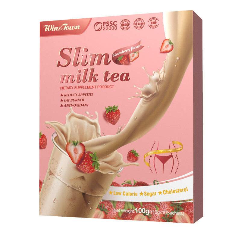Weight Loss Slim Milk Tea Strawberry Taro Chocolate Flavor Slimming Tea 100g