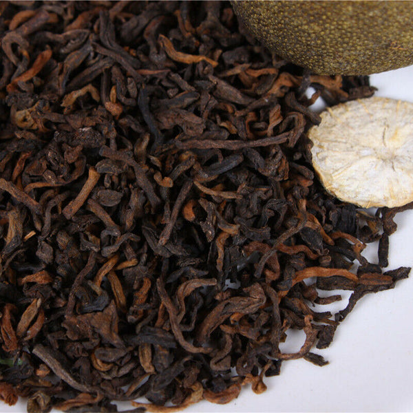 HelloYoung Mandarin Pu-Erh Ripe Tea Top Royal Slimming Tea Golden Bud Tea 250g Small Green