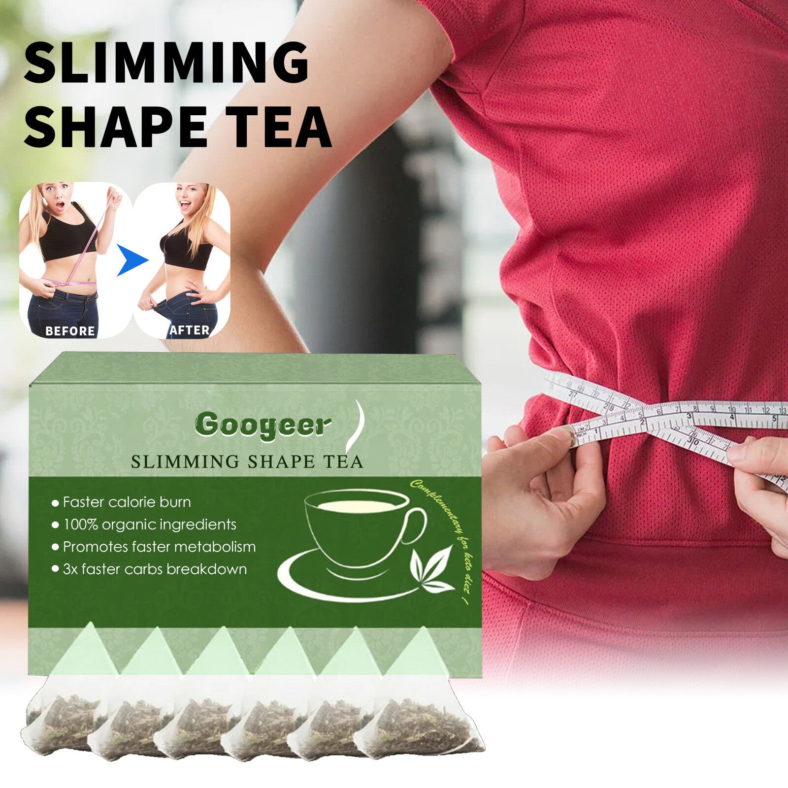 Body Sculpting Tea –  Tummy Toning, & Thigh Firming Blend 6 pcs/bag Slimming Secondary image