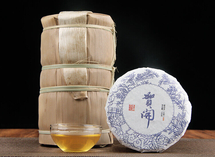 HelloYoung 100g Yunnan Menghai He Kai Sun Green Pu-erh Raw Tea Cake Seven Seed Cake Tea