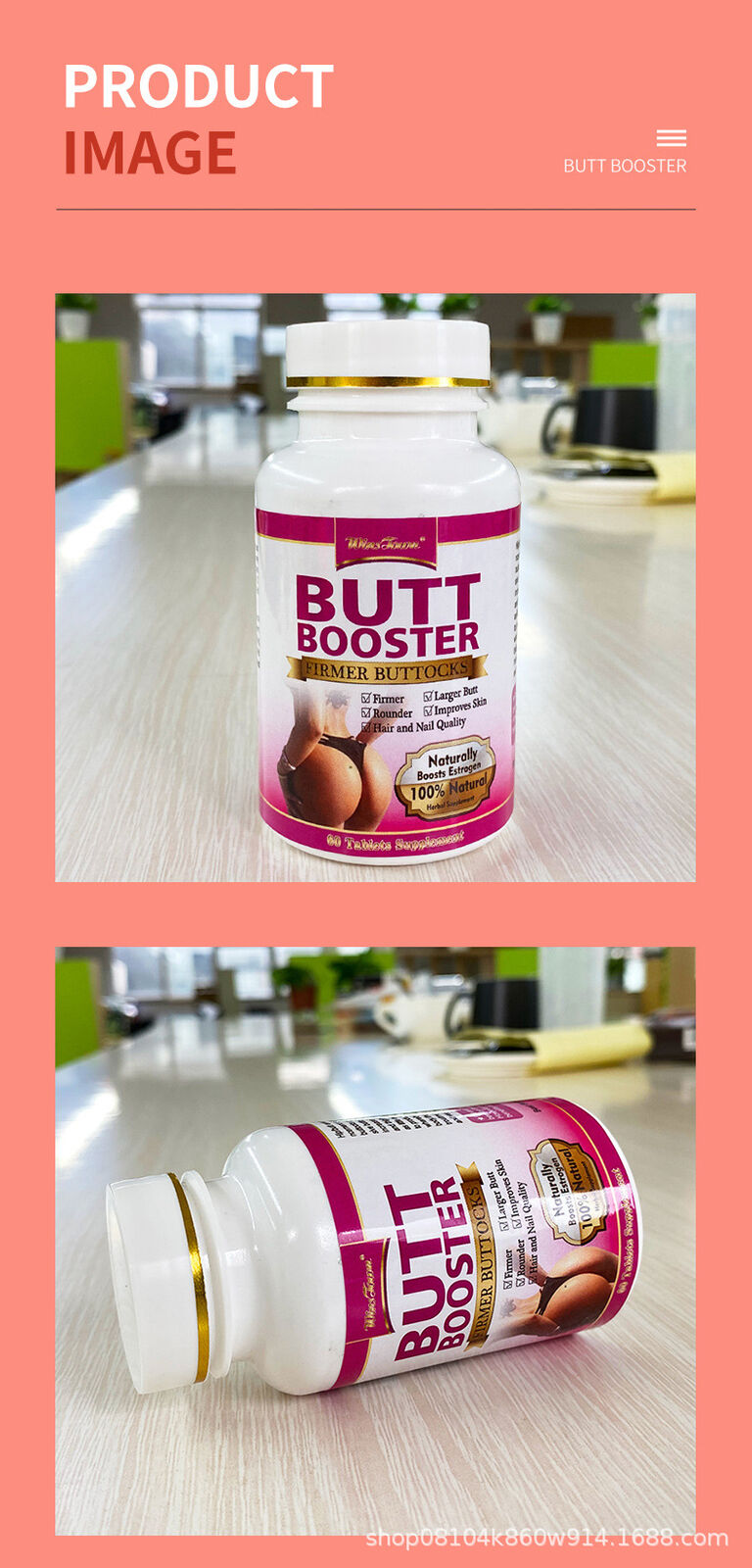 Booty Enlarger Booster Pills Bigger Butt Lift Glutes Hips Thighs Enlargement2pcs