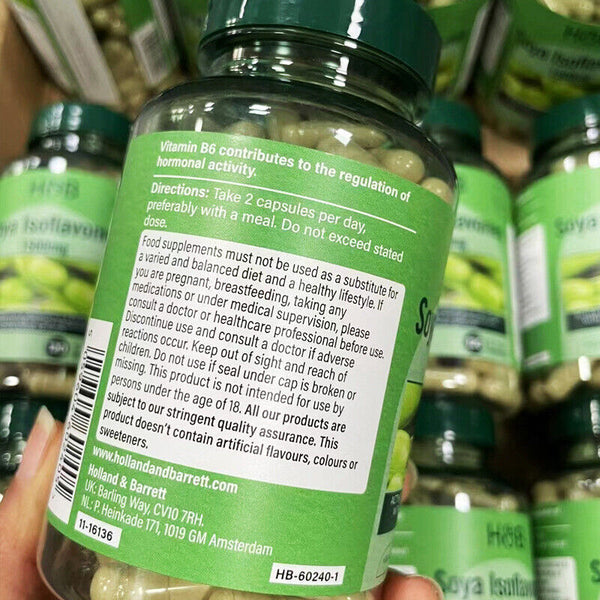 HollandBarrett HB Soy Isoflavone Capsules From The UK 120 Pills of Estrogen