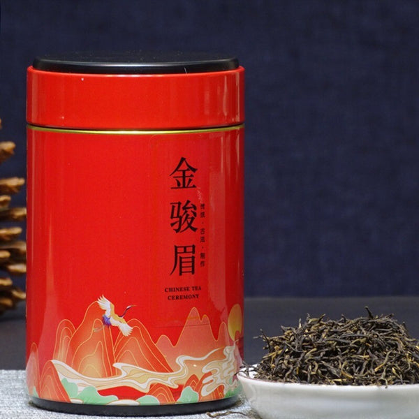 Fujian Wuyi Black Tea Jin Jun Mei Flower Fragrance Bulk Black Tea Tin 500g