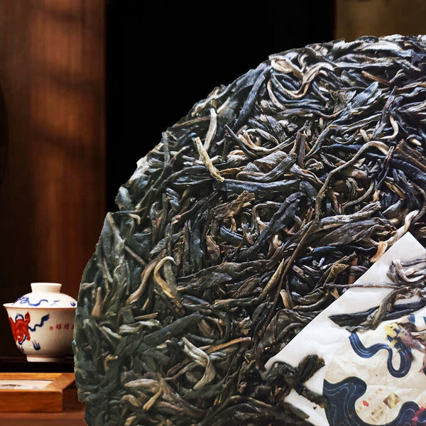 HelloYoung Mint Pond Puerh Tea Wild Ancient Tree Handcrafted Stone-Made Raw Tea 357g
