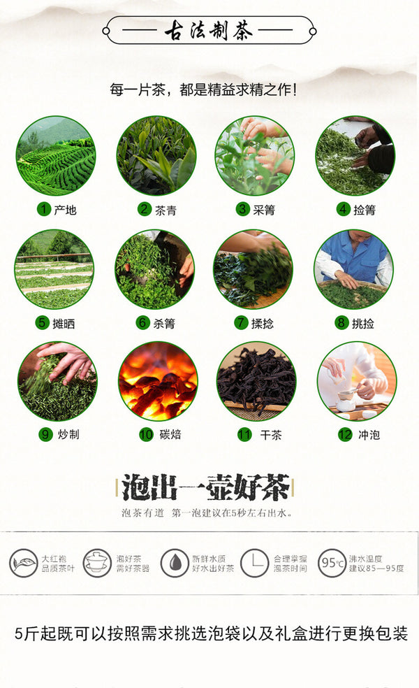 Chinese Tea New Spring Wuyi Dahongpao Charcoal Roasted Oolong Tea 170g