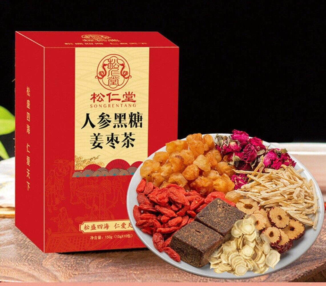 150g Herbal Tea with Ginseng Rose Ginger Longan Red Dates Brown Sugar