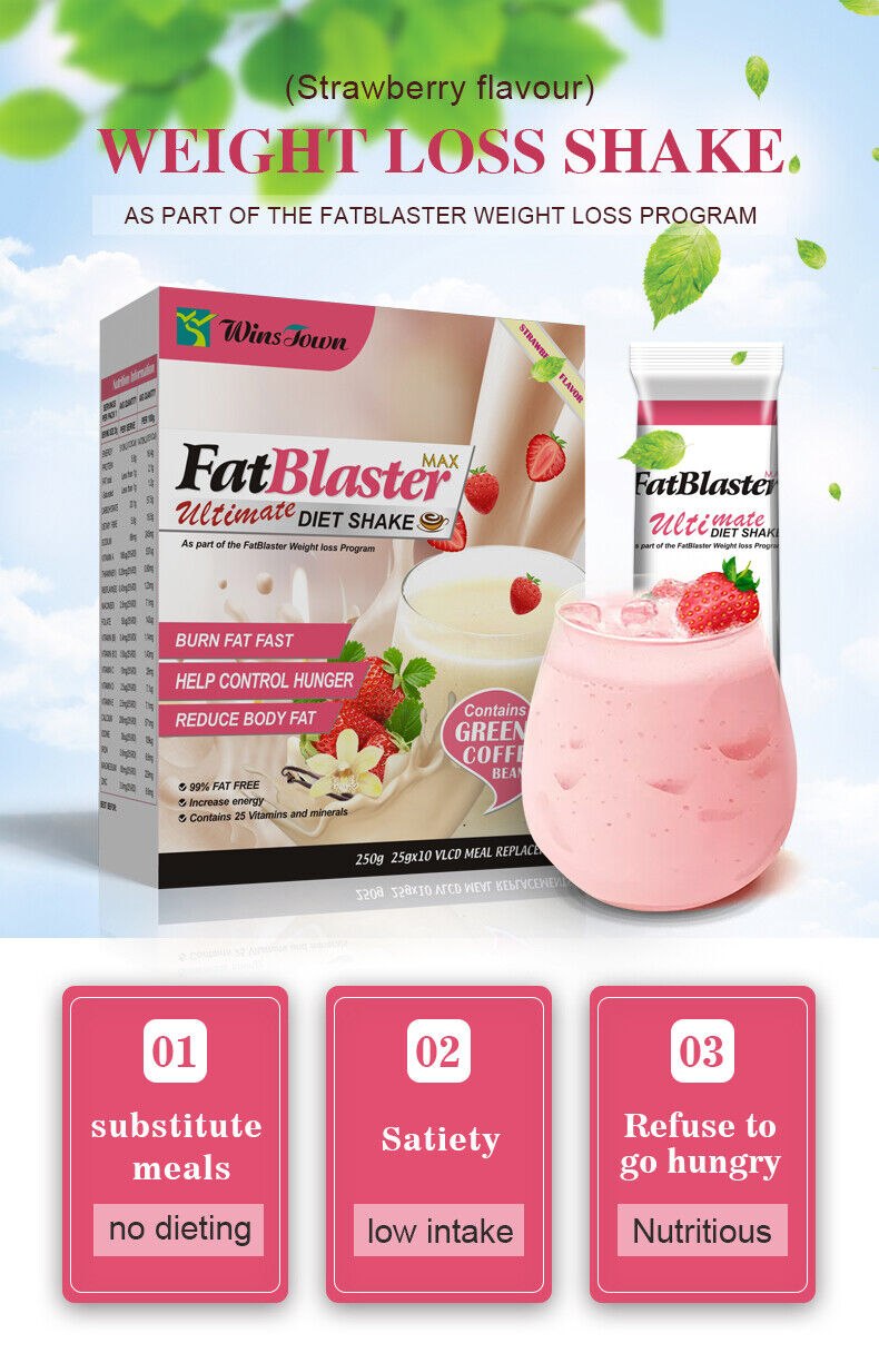 Fat Burner Meal Milk  Fat Blaster Strawberry Diet Shake Green Coffee