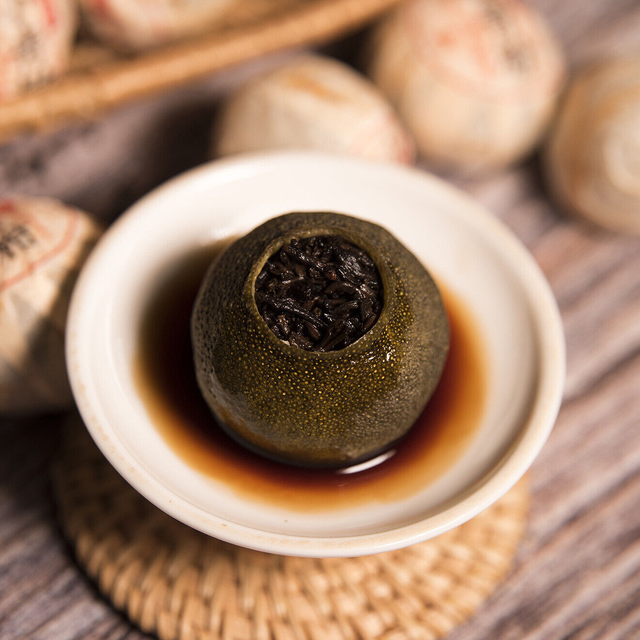 HelloYoung 500g Pu'er Tea Golden Bud Ripe Tea Leaves Small Citrus Orange Tea